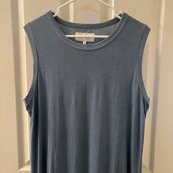 The Great Tank Maxi Dress Distressed High Slit Cotton Women's Size 2 Medium - Picture 2 of 16